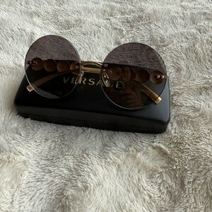 Versace Aviator Sunglasses Gold Black Gradient